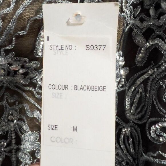 Vintage NWT Sweet Miss Me Skirt Medium Mesh Beaded Sequins Black Y2K Festival - Picture 3 of 6